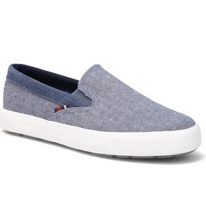 Ben Sherman Percy Slip On Lt Blue Denim Canvas Shoes Size 12
